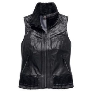 H-D Fawnridge Leather Vest w/ Satin Lining